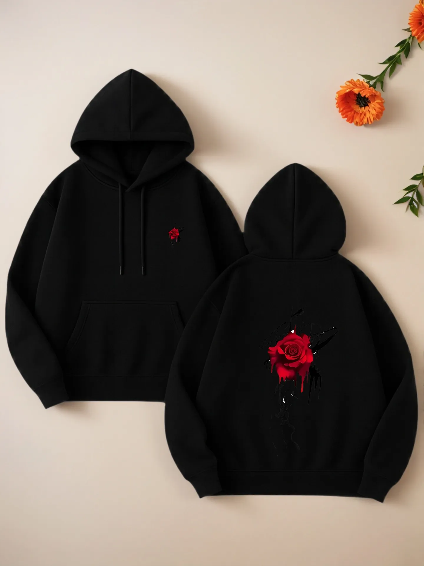 

Graphic Hoodie Women, Floral Graphic, Aesthetic Design, Soft Fabric, Casual Everyday Wear, For Young Men