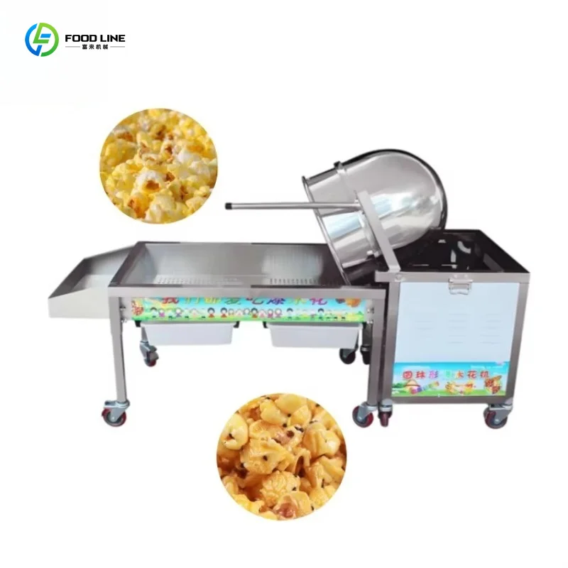 Customized Commercial Coin Operated Popcorn Equipment Kettle Style With Even Seasoning Function
