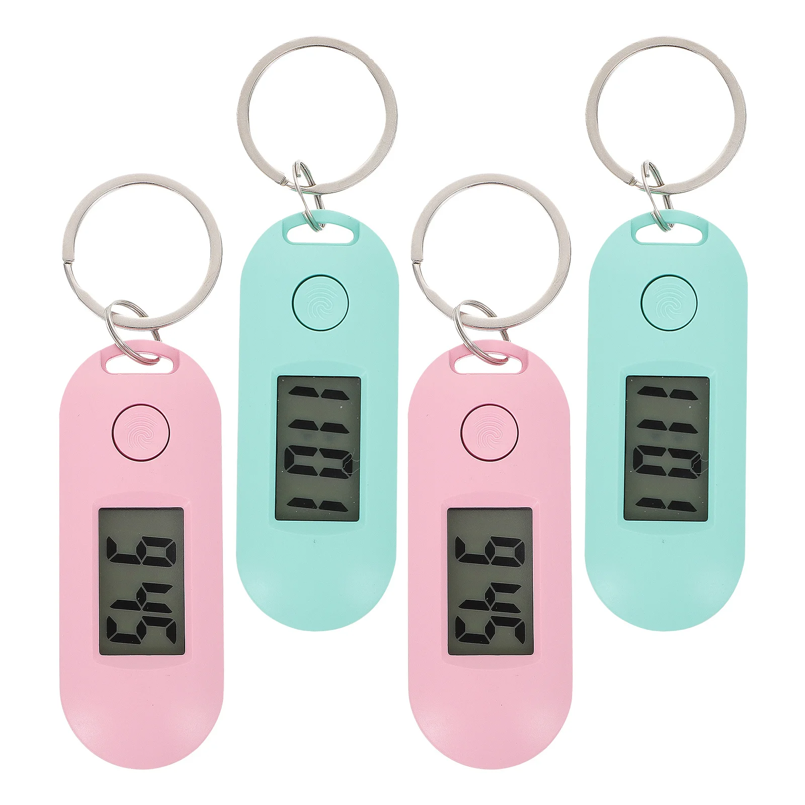 4 قطع من ساعة الجيب الإلكترونية للطلاب، سلسلة مفاتيح بلون الحلوى، ساعة رقمية صغيرة صامتة معلقة لحقائب الظهر #2