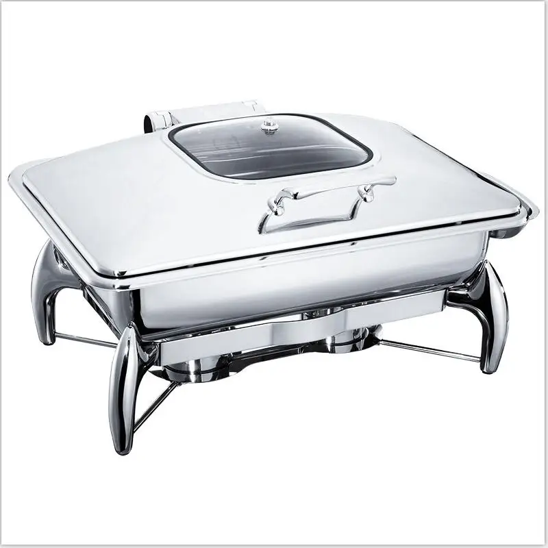 

YUFEH Hotel restaurant supplies catering buffet commercial 9L induction hydraulic stainless steel silver plated chafing dish