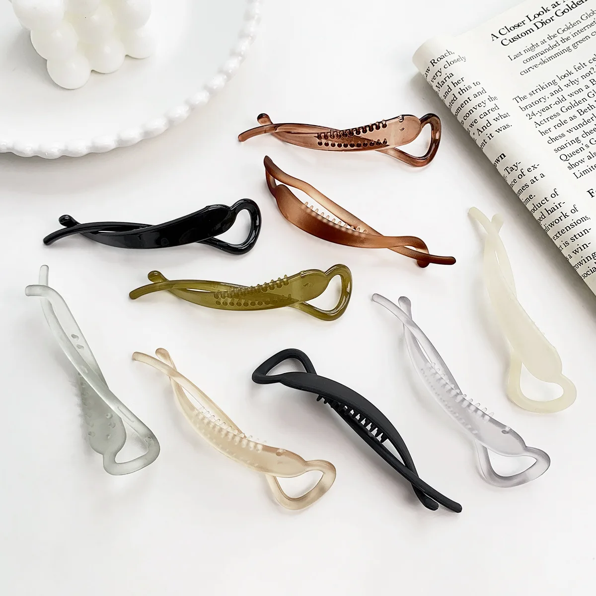 Korean Ins Fashion simple banana clip vertical clip ponytail hair clip headdress new horizontal clip