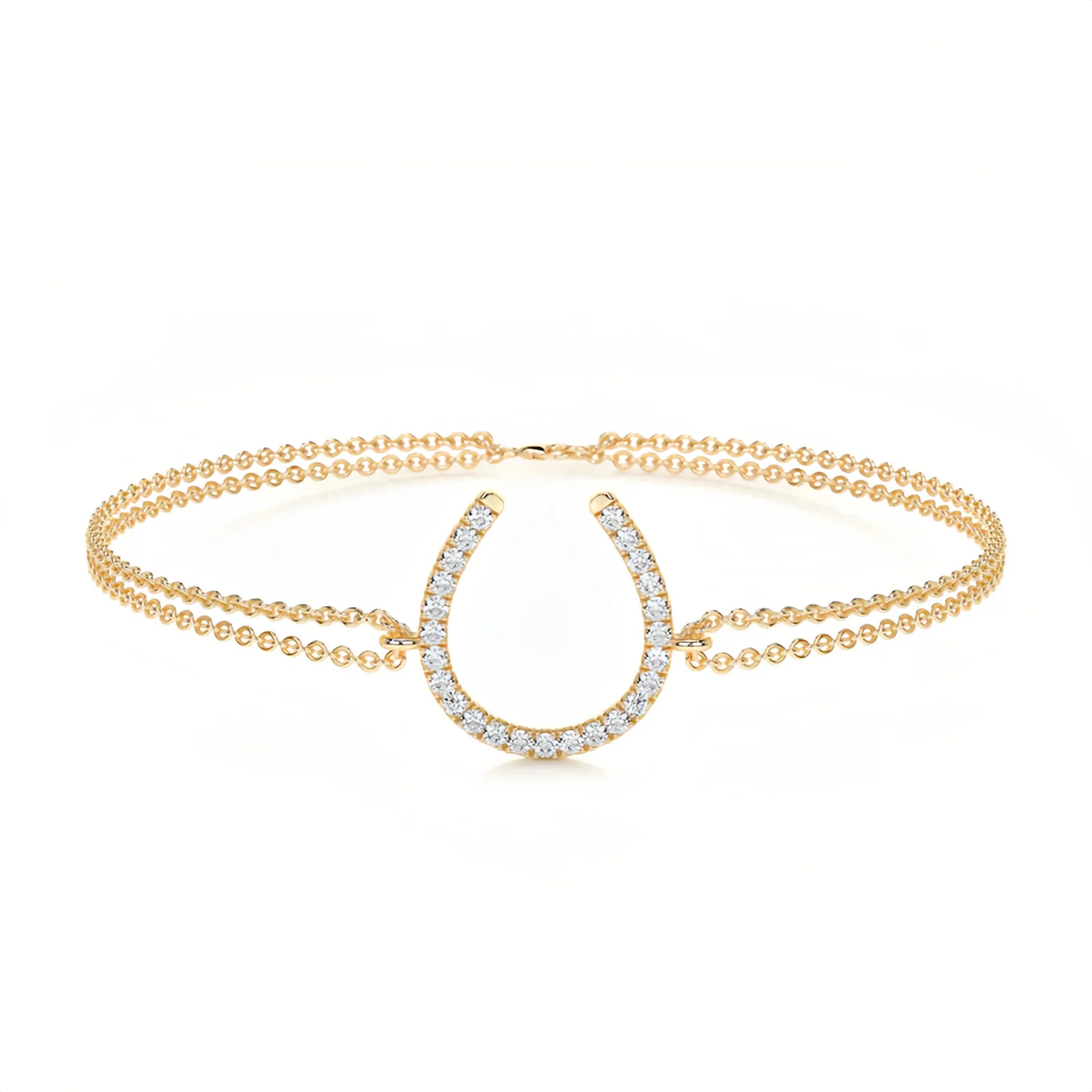 Veeie Veein Jewelry Ins Style Light Luxury Full Inlay Double Layer Bracelet Women S Fashion Versatile S925 Silver Gold Mozanite