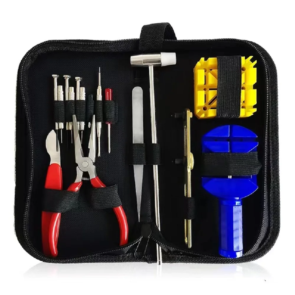 16PCS Professional and Economical Watch Repair Tool Kit wtih Carry Bag for Sublimation Blank Watch disassembly and assembly