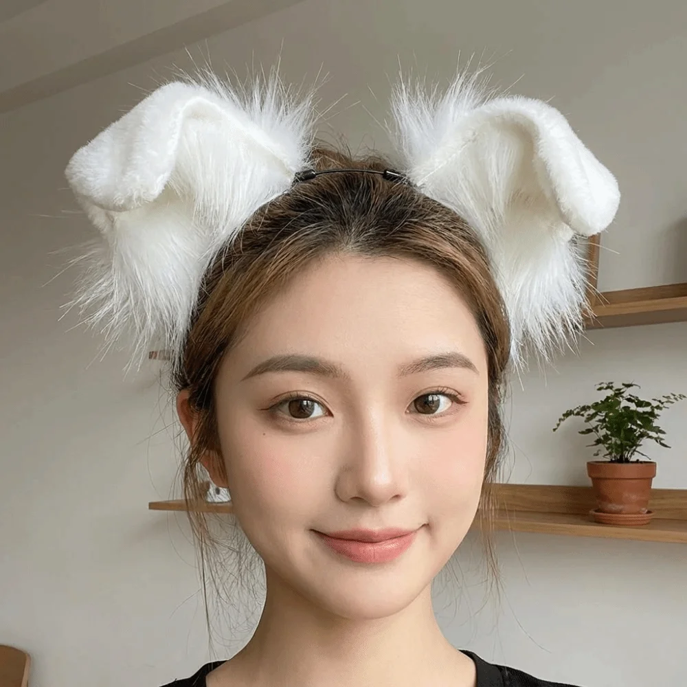 Practical Animal Dog Ears Headband Artificial Furry Gothic Headband Realistic Hair Accessories Hair Accessories Children