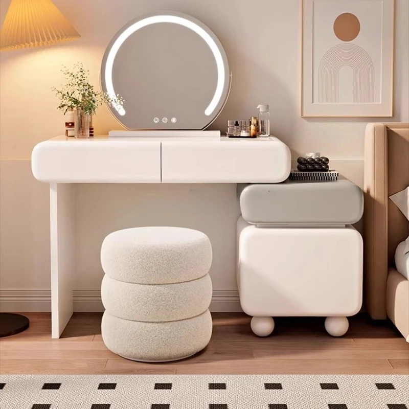 

apartment bedroom modern simple makeup bedside chest comfortable with drawers Dressing table with mirror makeup headdresses