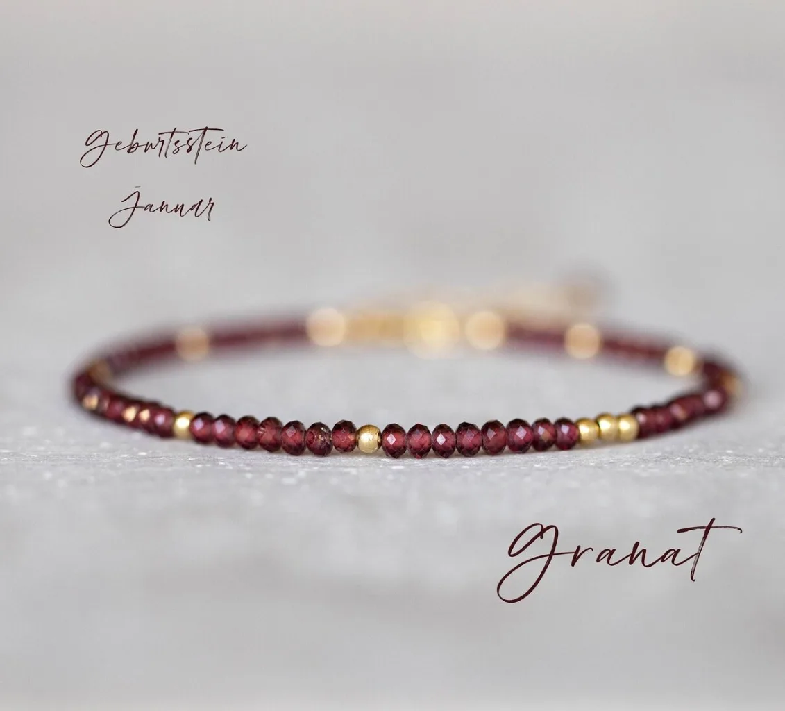 Garnet bracelet  January birthstone bracelet