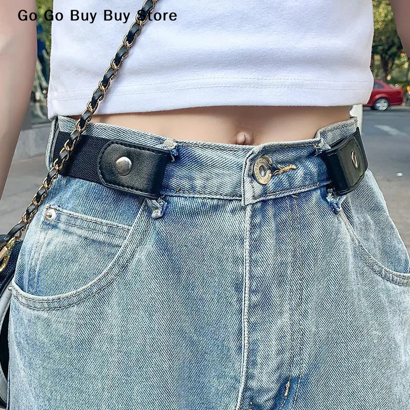 Buckle-Free Belt for Jean Pants,Dresses,Fashion No Buckle Stretch Elastic Waist Belt for Women/Men,No Bulge,No Hassle Waist Belt