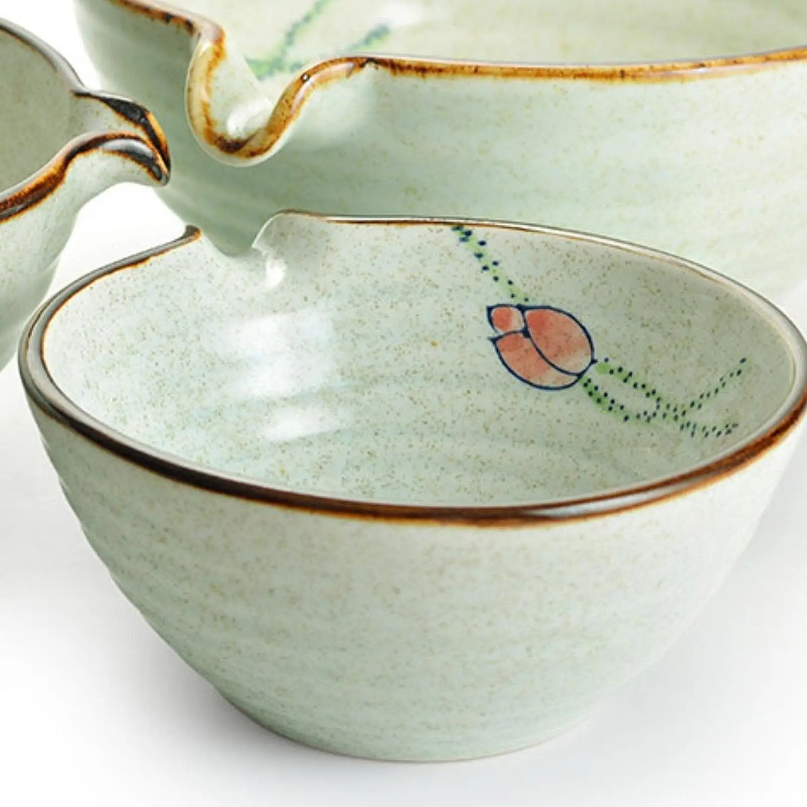 

Green Pottery Matcha Bowl Soup Bowl Supplies Elegant Accessories Soy Sauce Dish Seasoning Container for Office Sauce Cooking