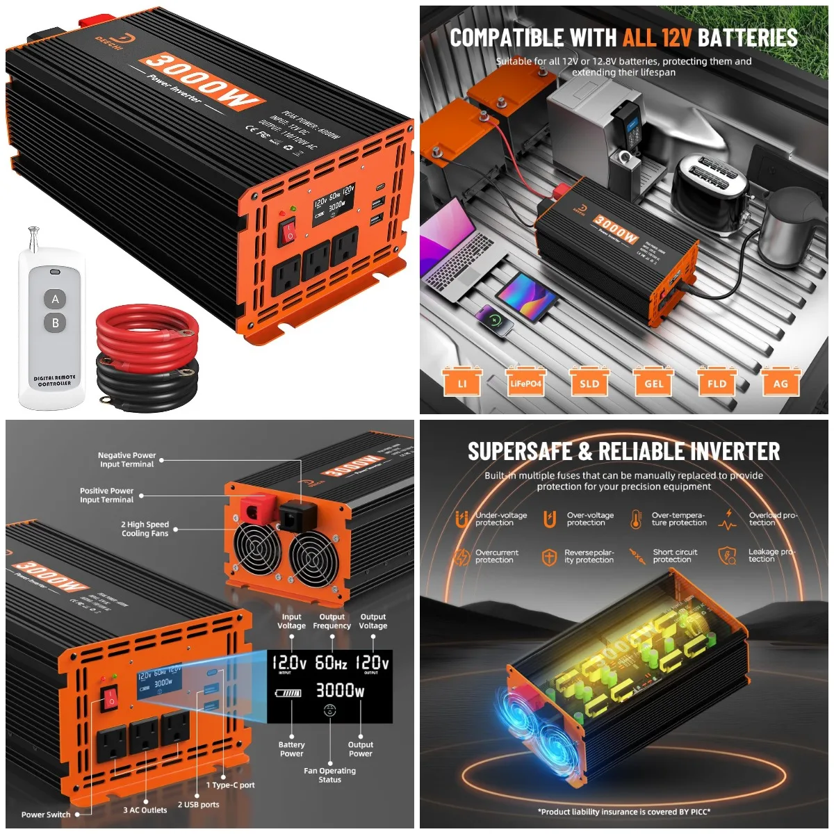 3000W Inverter 12V …