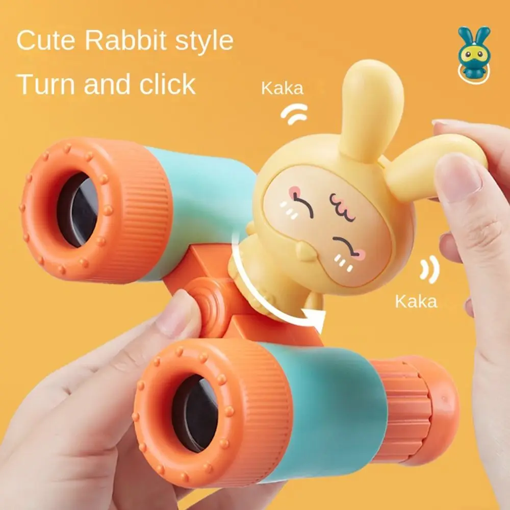 Removable Children Binocular Telescopes with A Whistle Science Exploration Rabbit Telescopes Plastic Cartoon Children Telescope
