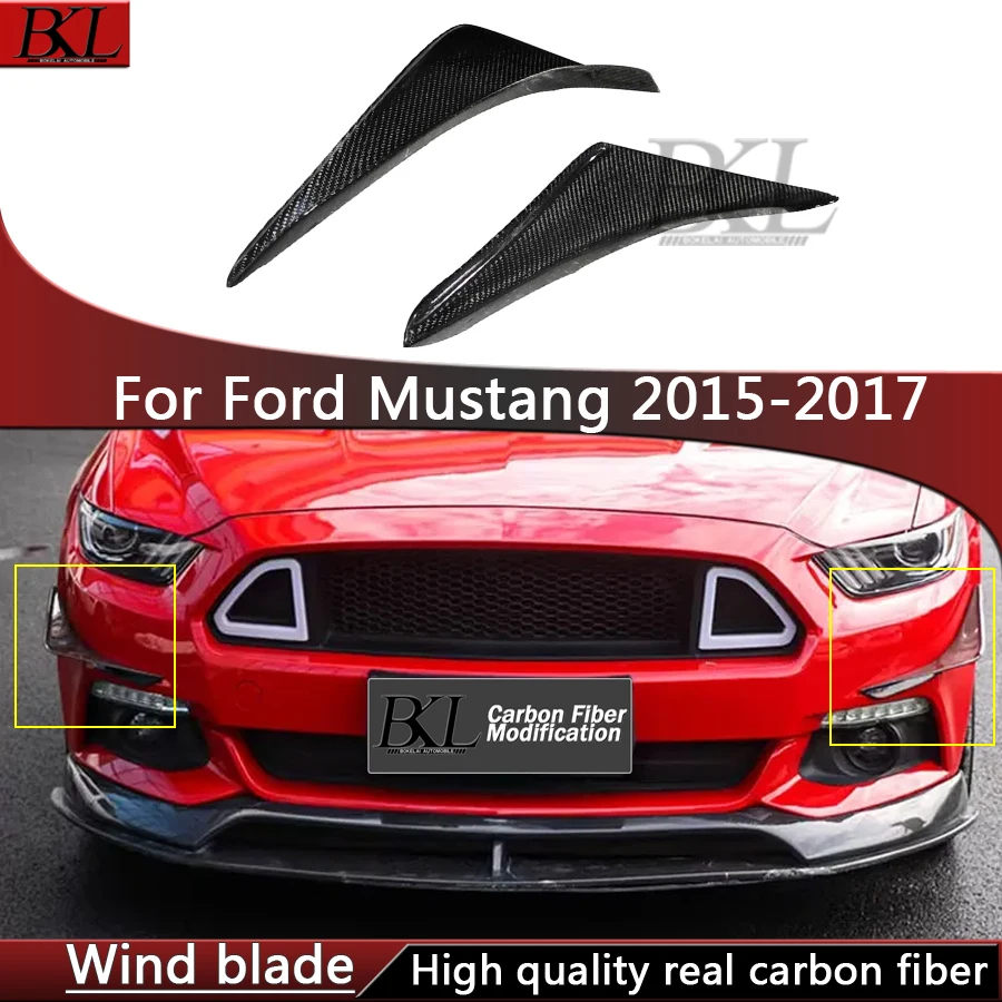 

For Ford Mustang GT 2015-2017 Carbon fiber wind knife fog lamp air vent decorative strip Modified and upgraded body kit