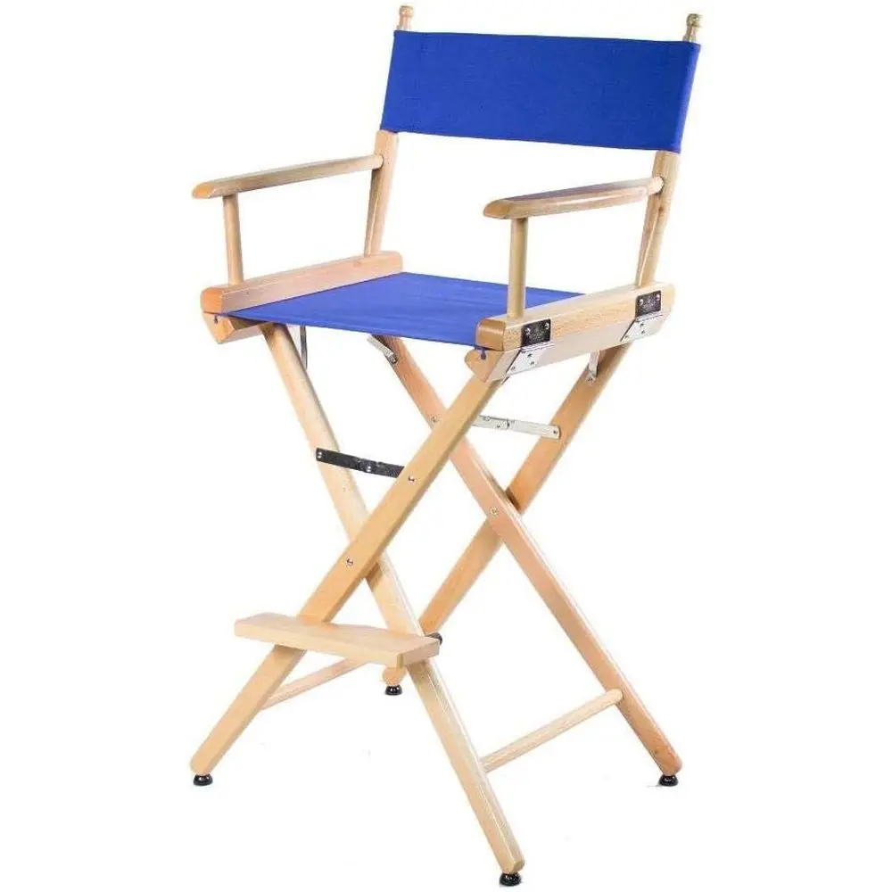 

Стулья для режиссеров Studio Director в баровом стиле, 30 штук, натуральное покрытие, сиденье из синего холста