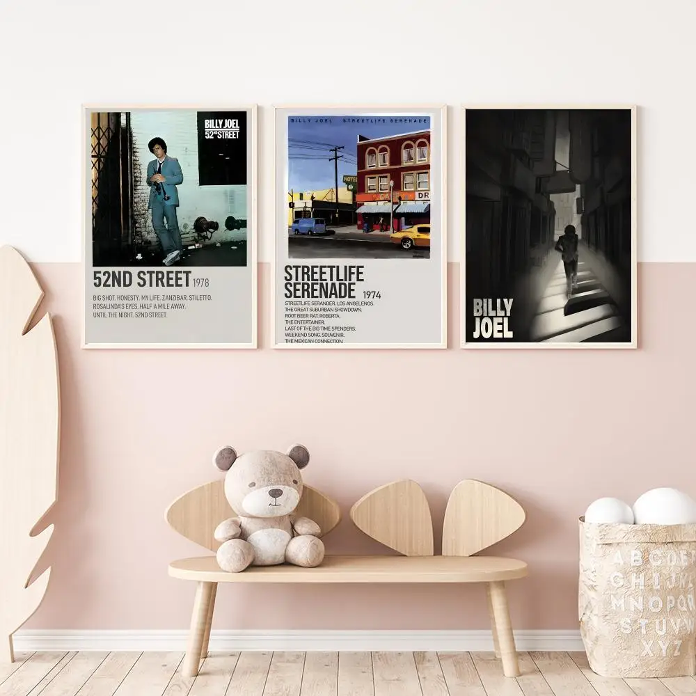 Hot Singer Album B-Billy Joel Poster Versatile HD Waterproof Wall Art Self-Adhesive Decor for Any Space Ideal Gift