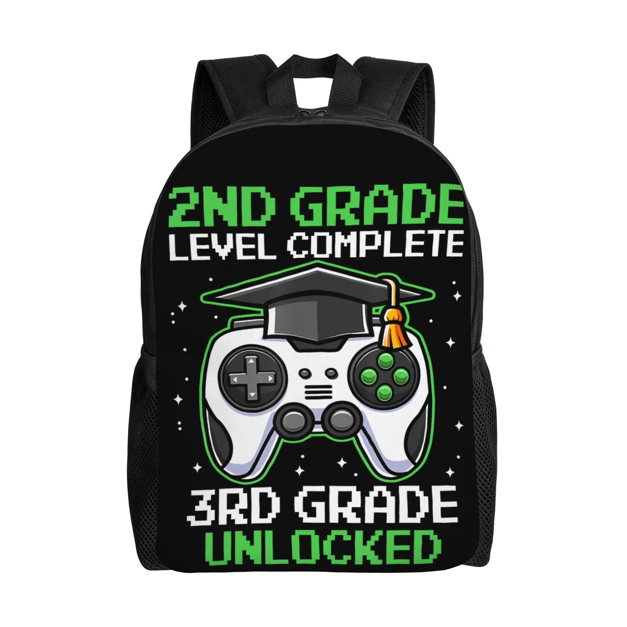 2nd Grade Graduation Gamer Level Up to 3rd Grade Backpack Men  Big Backpacks Polyester Casual School Bags High Quality Rucksack