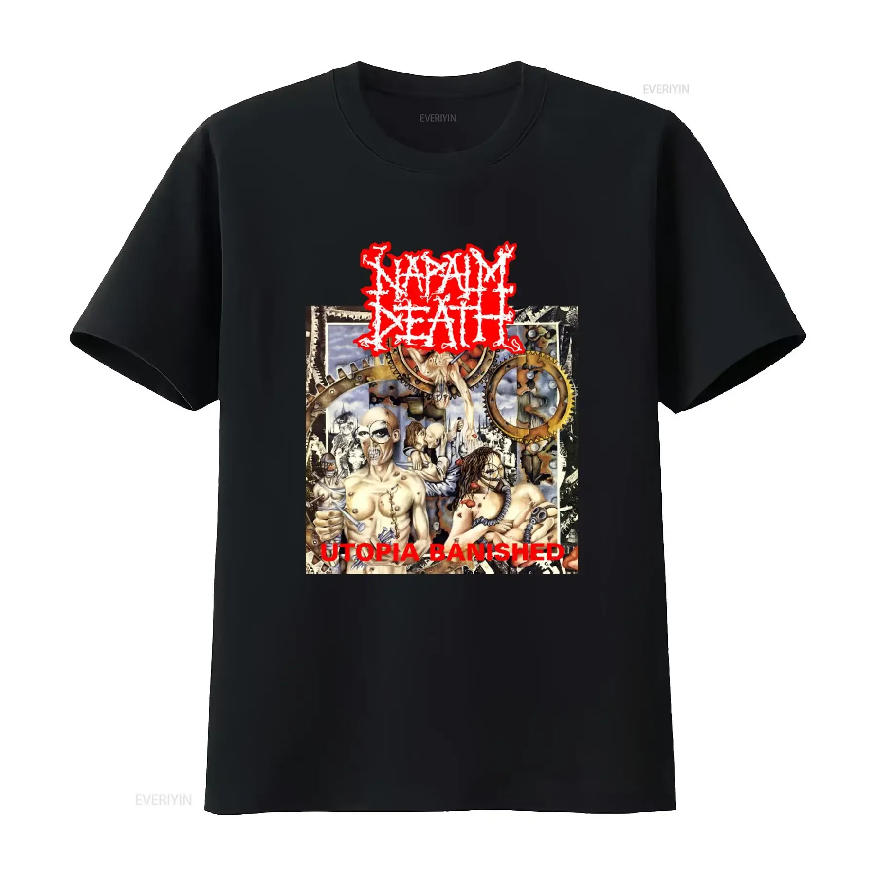 Napalm Death Utopia Banished Vintage Grindcore T shirt for Men and Women Unique Punk Rock Design VM7226 vintage Washed fashion
