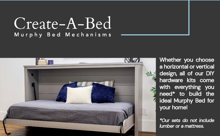 Hot Sale Hidden Horizontal Full Queen Mounted Folding System Spring King Size Foldable Wall Murphy Bed Hardware Kit Mechanism