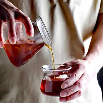 500ml Hand-brewed Glass Coffee Pot Ice Coffee Sharing Pot 210ml Coffee Aroma Cup Hand…
