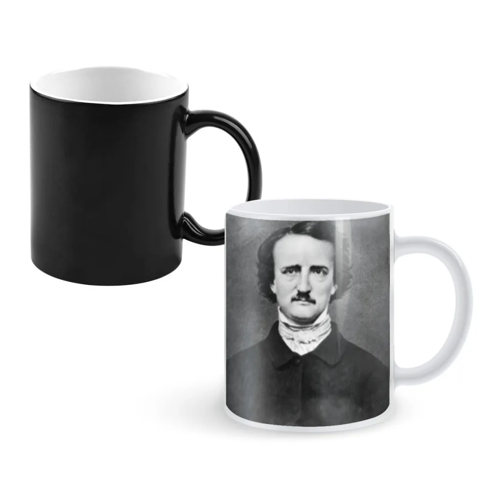 Edgar Allan Poe Creative Change Ceramic Mug Heat Revealing Coffee Cup Breakfast Cup Mug Gift