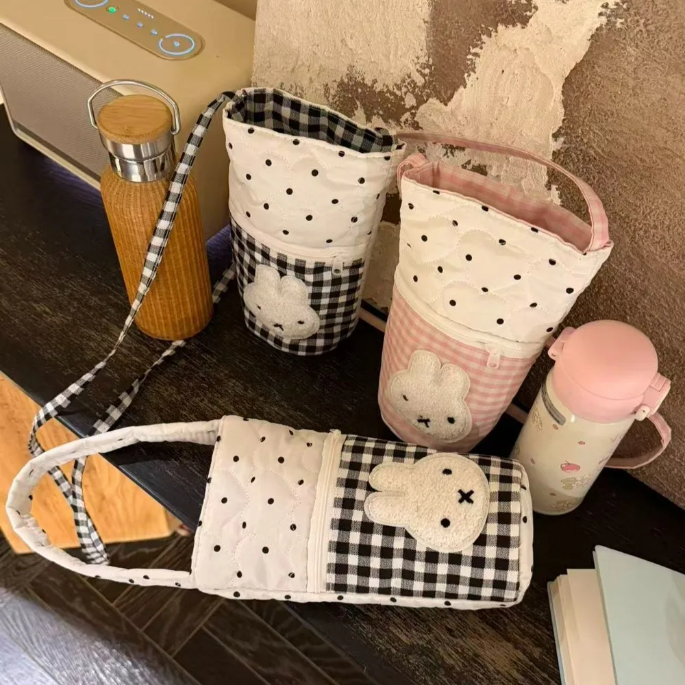 Miffy Rabbit Water Bottle Cover Crossbody Handheld Portable Insulated Milk Cup Sleeve Cute Cartoon Student Anti-scald Outdoor view 3