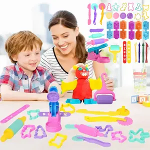 مجموعة إكسسوارات العجين للأطفال ، أدوات العجين مع قوالب بلاستيكية مختلفة ، دبابيس المتداول ، قواطع ، نموذج الطين للأطفال أعلى 12 بيع رأس دمية البورسلين - No3