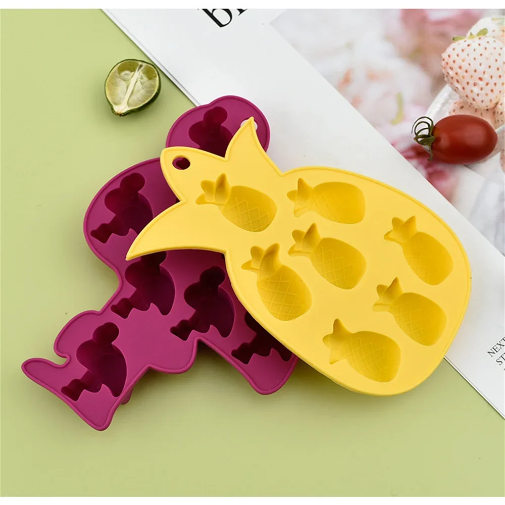 Silicone Ice Mould Cactus Pineapple Ice Tray Fruit Ice Maker Non-toxic Durable Bar Pub Wine Ice Blocks Maker Kitchen Gadgets