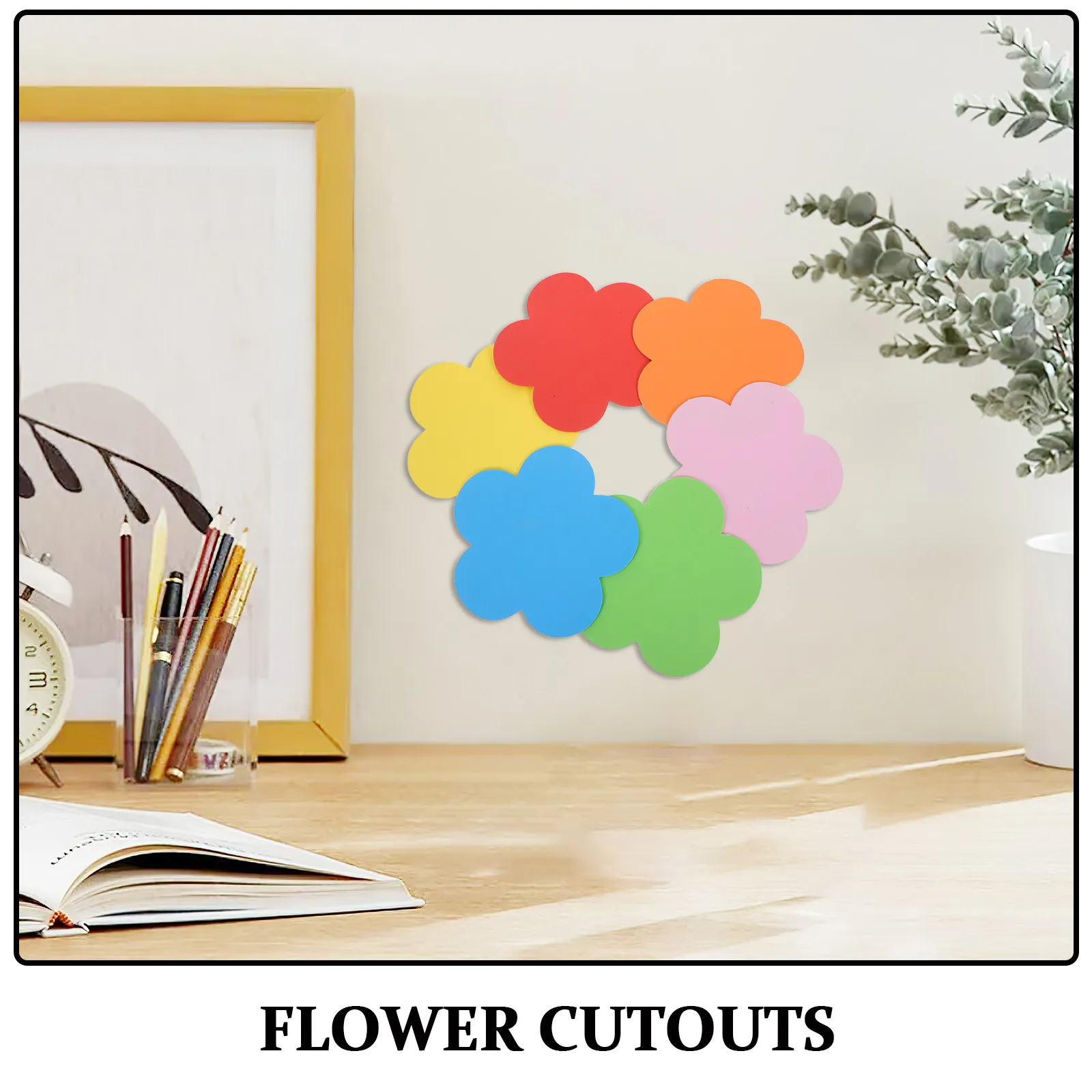 72Pcs Foam Flower Cutouts Bright Colorful Die Cut Shapes for Classroom Bulletin Board Decor Crafts DIY Floral Cutouts