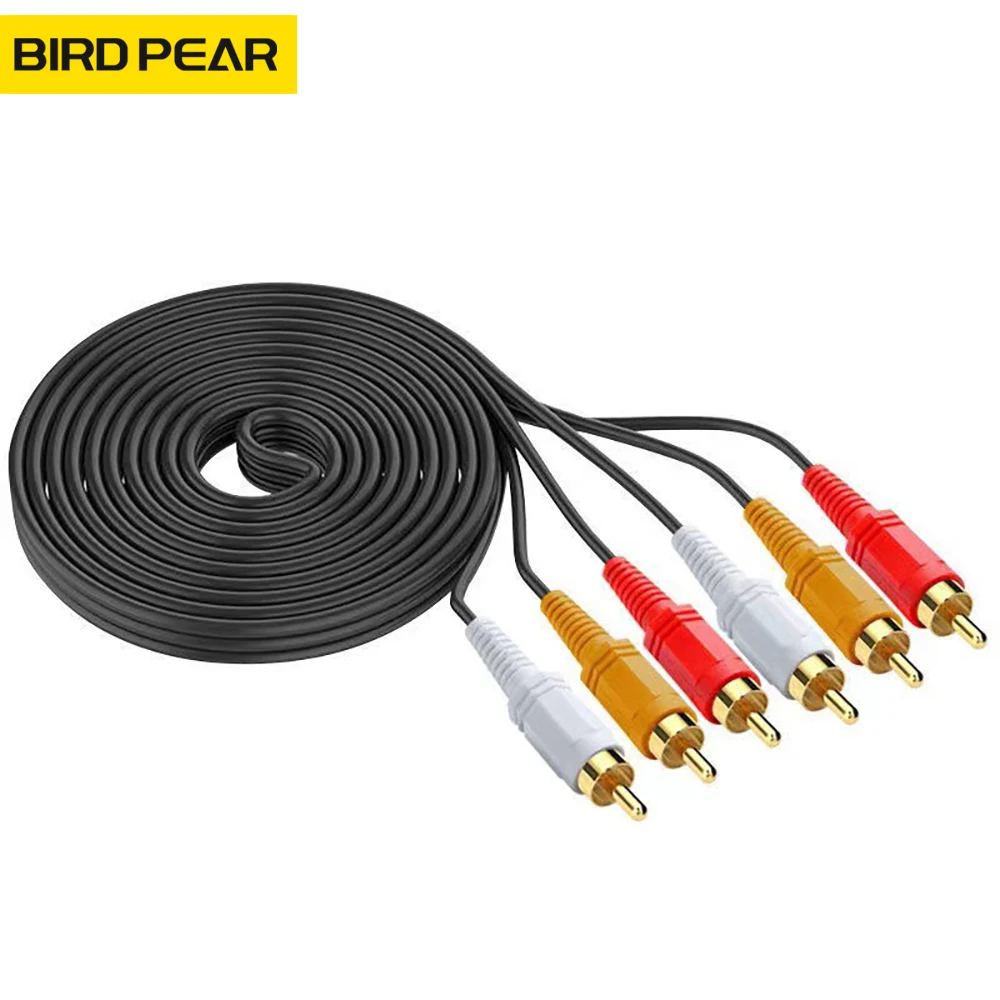 3 RCA to 3 RCA Composite Audio Video AV Cable Cord 1.5M-5M Male to Male Plug STB DVD TV VCD Blueplayer Amplifier Cable RCA Jack