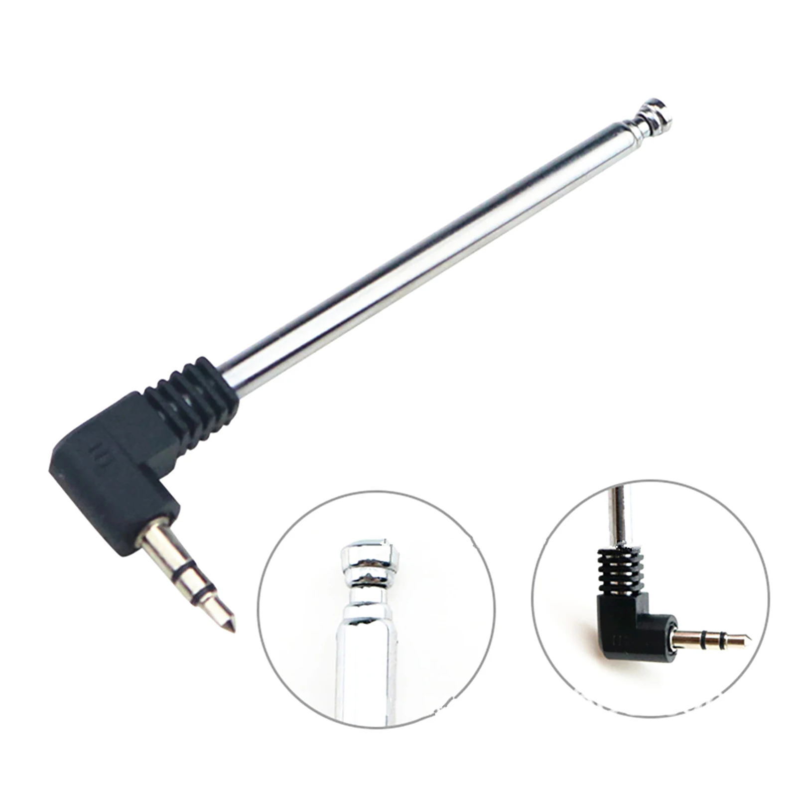 2Pcs/Set 243mm Length Telescopic Antenna 3.5mm Male Plug Connector For FM Radio 80MHz-108MHz 50 Ohms Antenna For Speakers Phones