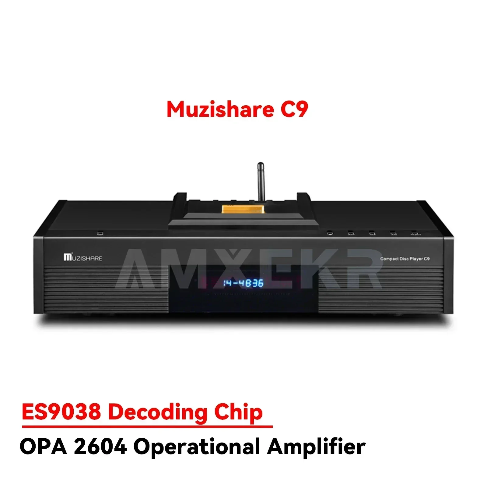 

MUZISHARE C9 CD-плеер Hi-Fi потоковая передача музыки аудиофильская вакуумная трубка ES9038Q2M декодер HD Bluetooth 6KE8 свет