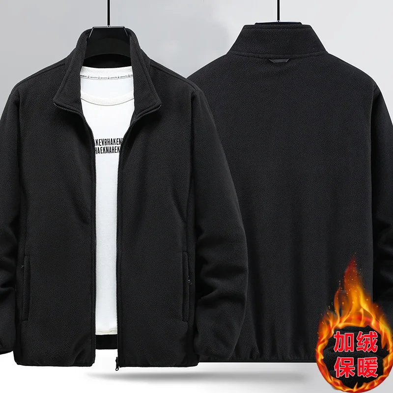 9xl 10xl Thickened fleece coat men hooded warm fleece jacket man composite big size clothes Sweatshirts