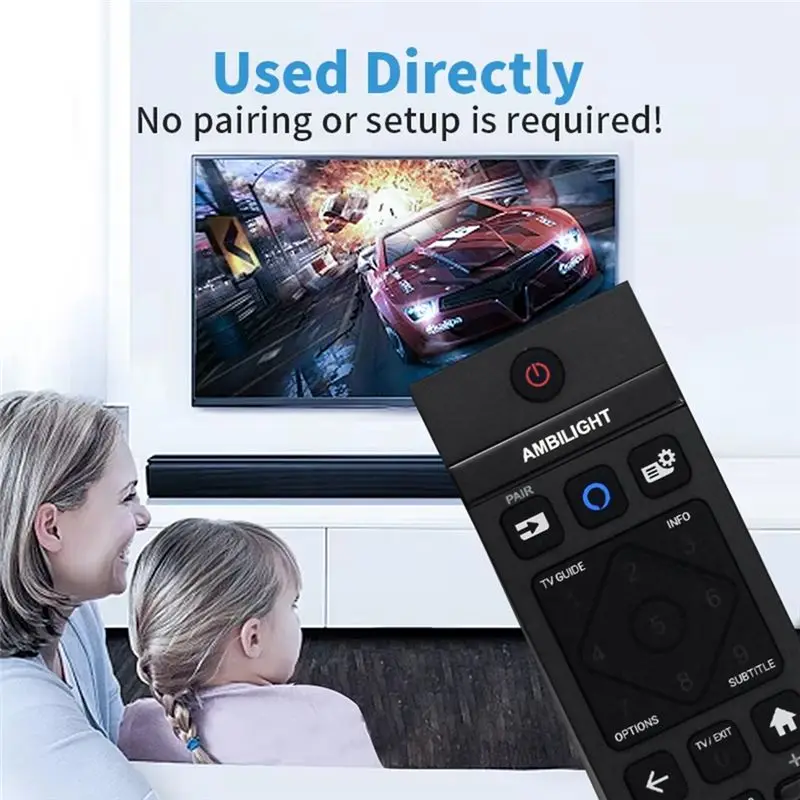 ABQU Replace 398GM10BEPHNU000CR Remote Control for TV No Voice Black