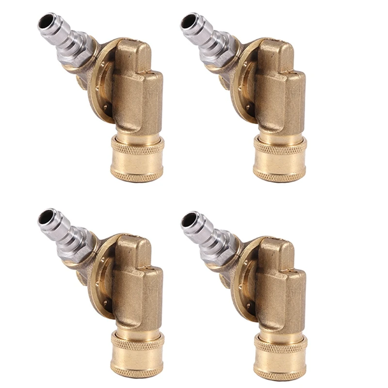 

4X Pivoting Coupler For Pressure Washer Nozzle,Gutter Cleaning,240 Degree,4500 Psi, 1/4 Inch 7 Different Cleaning Angles