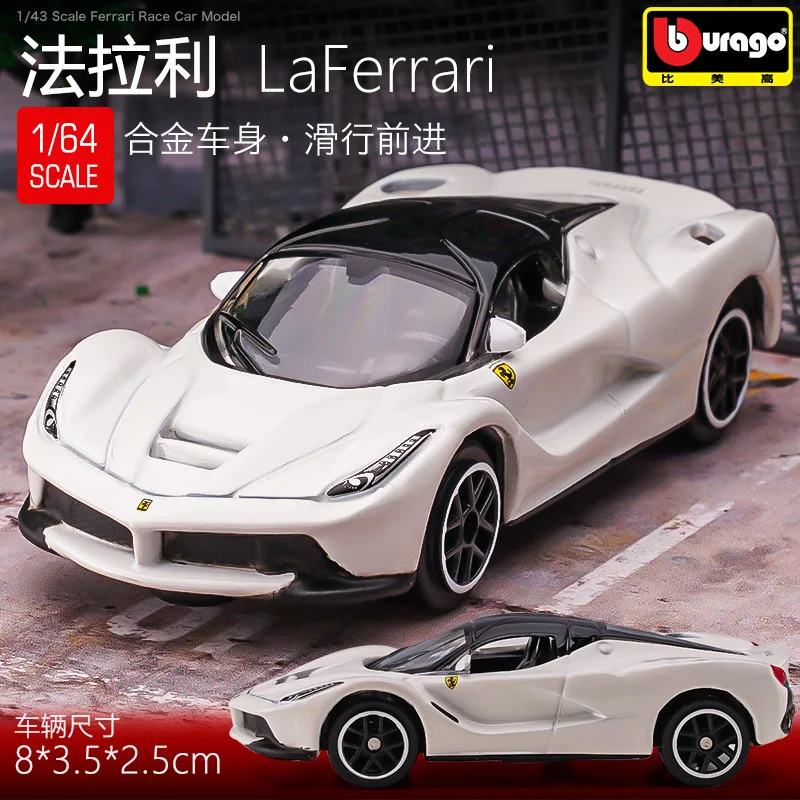 Bburago Ferrari 1/64 Diecast Model Car Enzo LaFerrari 458 F50 F40 GTO 488GTB Miniature with Box Toy for Hobby Collection Gifts