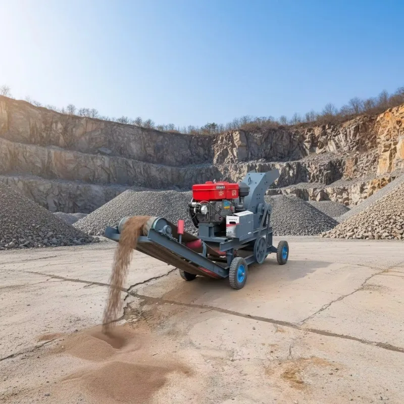 Portable Mobile Stone Crusher Hard Stone Tyre Chassis Portable Crushing Station for Granite/Limestone