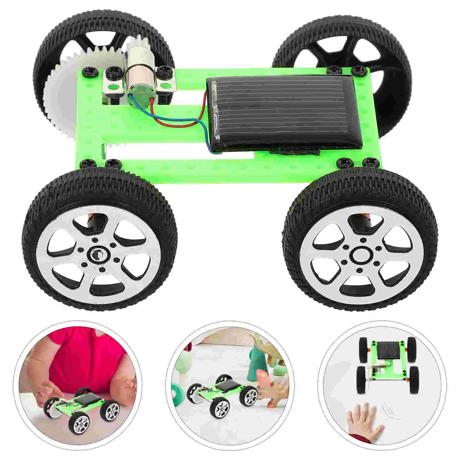 

Vehicle Model Making Kit Science Project Assembled Solar Cars Experiments Child Kits Easy Operate Teaching Aid Green Small