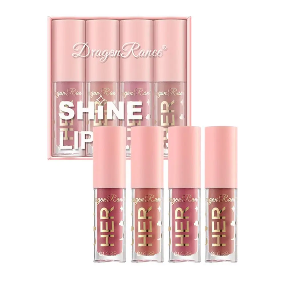 Lipgloss Set Whitening Lipsticks Non-Stick Cup Lip Glazuur Make-Up Glitter Lippenstift Glans Hydraterende Set Vrouwen Cosmetische Tin O0d3