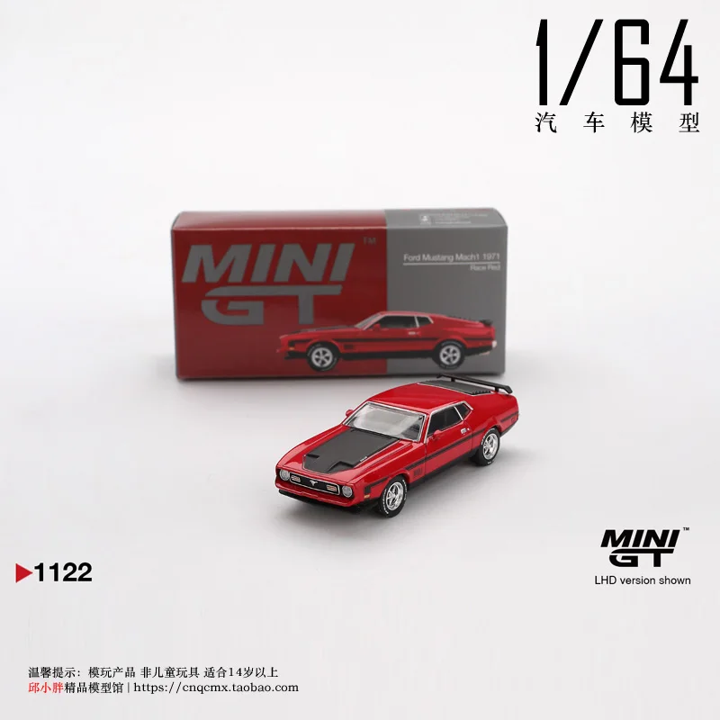 MINI GT 1:64 フォード マスタング 1971 マッハ1 ダイキャストシミュレーション合金カーモデル、男の子の祭りのギフトおもちゃ、大人のコレクション装飾品。