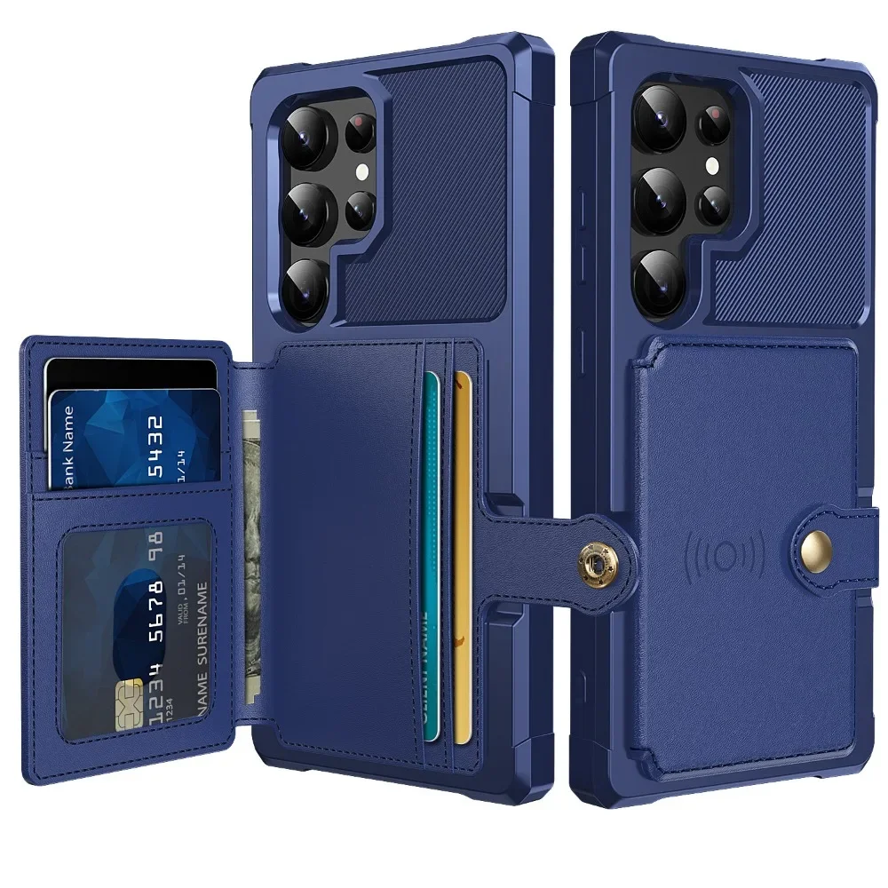 Kaarthouder hoesje voor Samsung Galaxy S24 S23 FE S25 Plus S22 S21 S26 Ultra A17 A37 A56 A36 A55 A35 A15 A54 A34 A52S A05S A05 A16