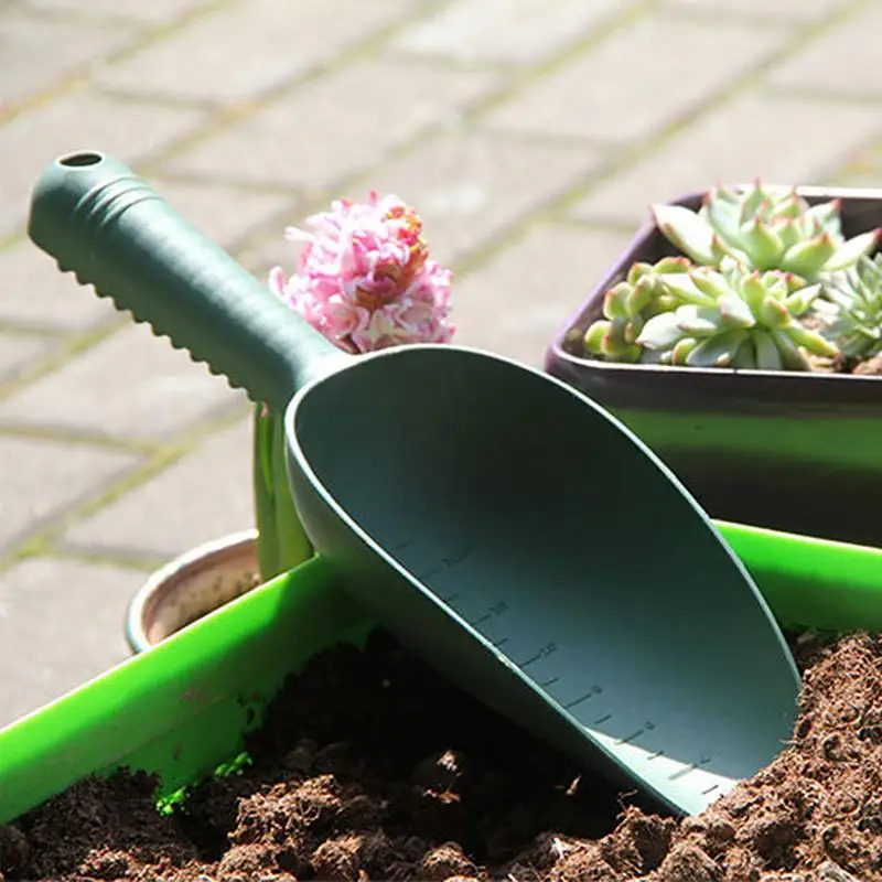 Herramientas de jardinería para el hogar, pala de suelo de plástico, pala para plantar flores, pala para flores y verduras de jardinería con Mango antideslizante