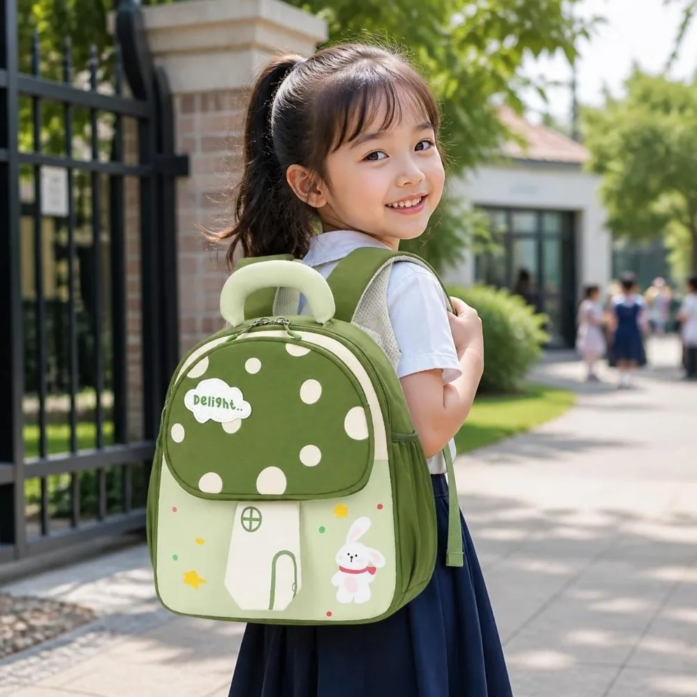 Cartoon Design 3D Mushroom Shape Backpack Cute Lightweight Children Schoolbag Rabbit Novelty Kindergarten Bookbag Preschool Use