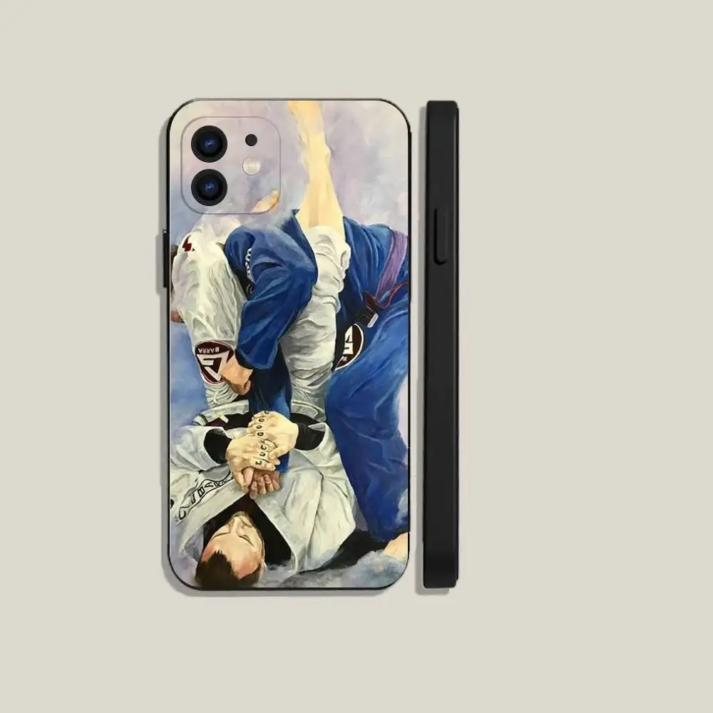 Brazilian Jiu-Jitsu Phone Case For iPhone 6,17,16,15,14,13,12,11 Plus,Pro Max,XS,X,XR,SE,Mini,8,7,Soft Silicone Black Cover