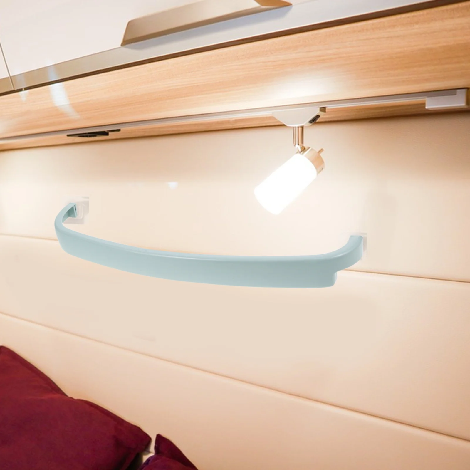 

Plastic Towel Bar Bathroom Wall Mounted No Drill Storage Rack for Rv Kitchen Bath Organizer Self Curtain Rod Towel