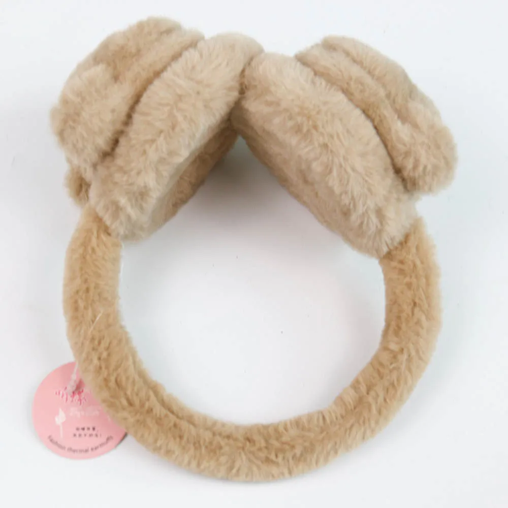 Cartoon Plush Bear Earmuffs Thickened Velvet Warm Ear Muffs Utdoor Cycling Ear Warmers Foldable Covers For Women Girls Earflap