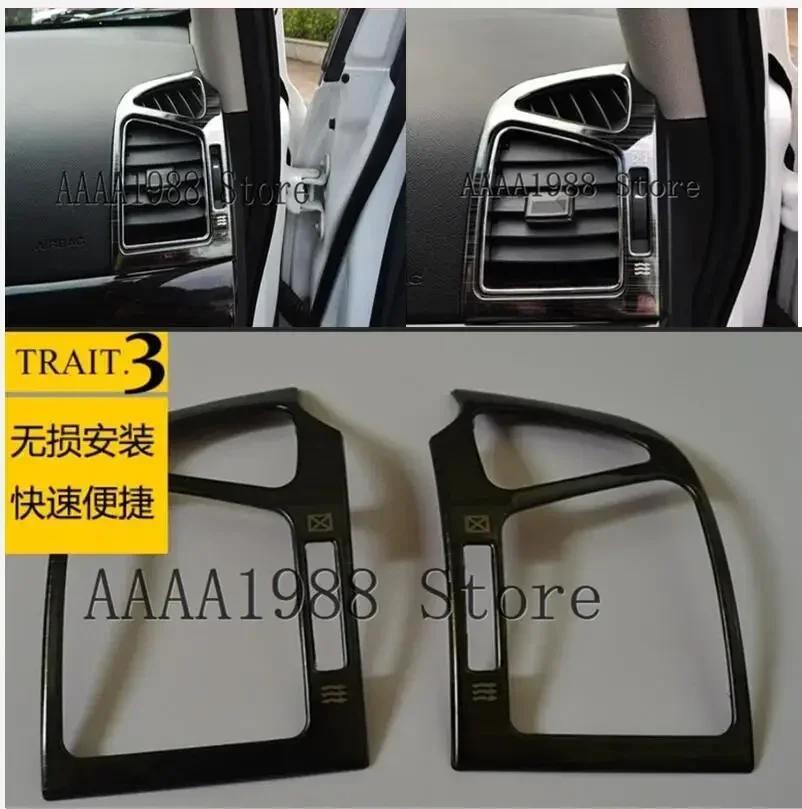 Black titanium wire drawing stainless steel air conditioning decoration trim 2pcs for Chevrolet Captiva 2011~2018 accessories