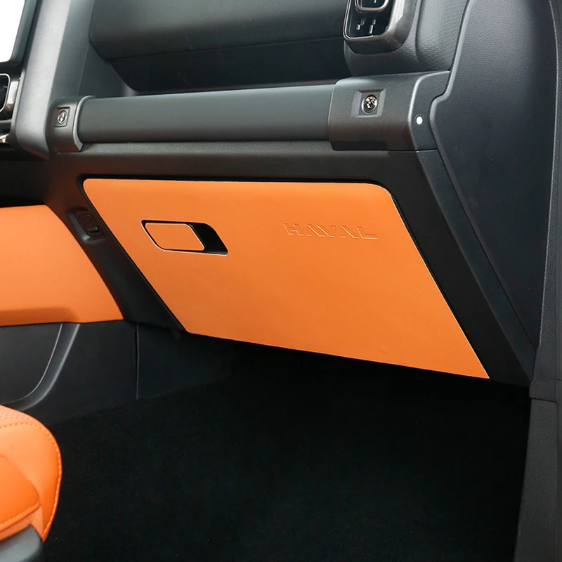 For GWM Great Wall Haval H9 2024 2025 Leather Black Anti-kick Pad Car Copilot Storage Box Protection Sticker Accessories