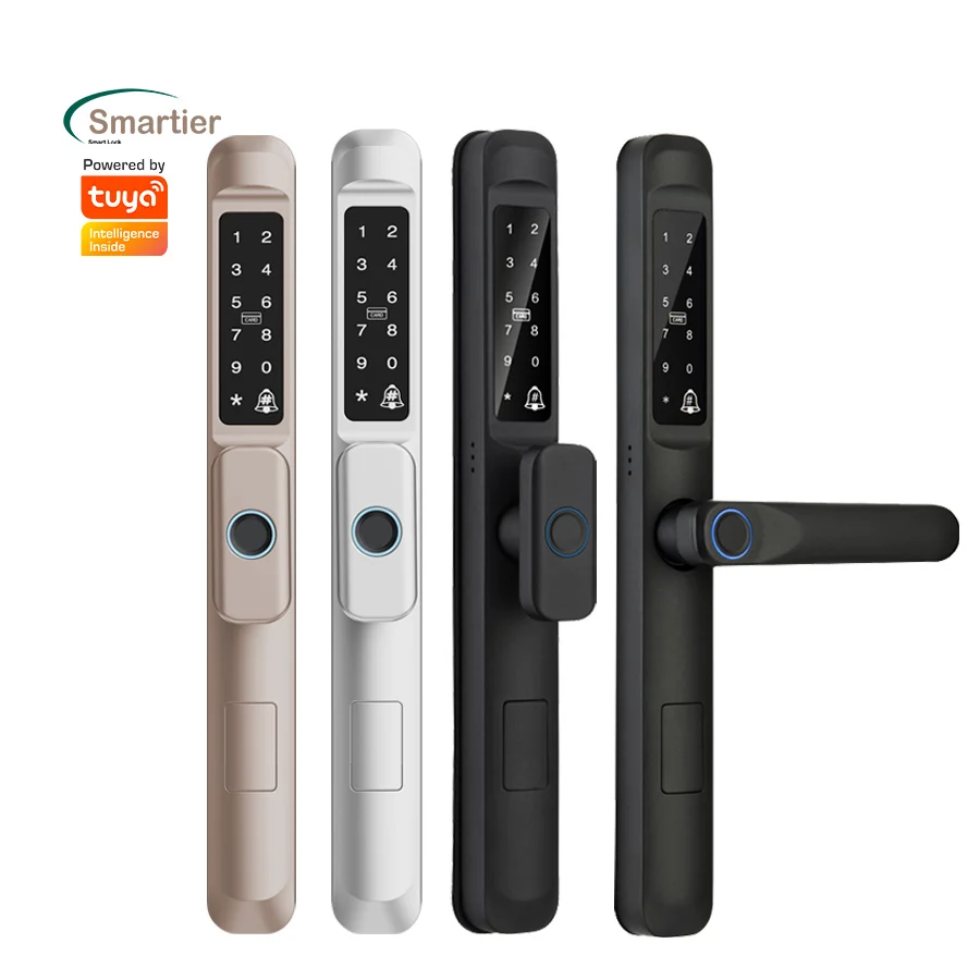 

Smartier Tuya Ttlock интеллектуальный отпечаток пальца цифровой пароль умный дверной замок водонепроницаемый уличный умный замок для раздвижной двери