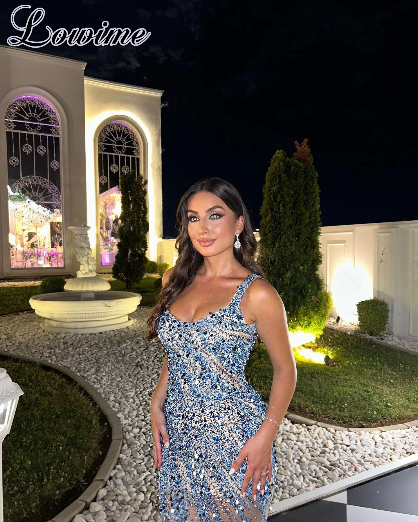 Sparkly Sequined Blue Cocktail Dresses Spaghetti Sexy Prom Dresses Evening Party Dresses Mermaid Vestidos De Cóctel customized