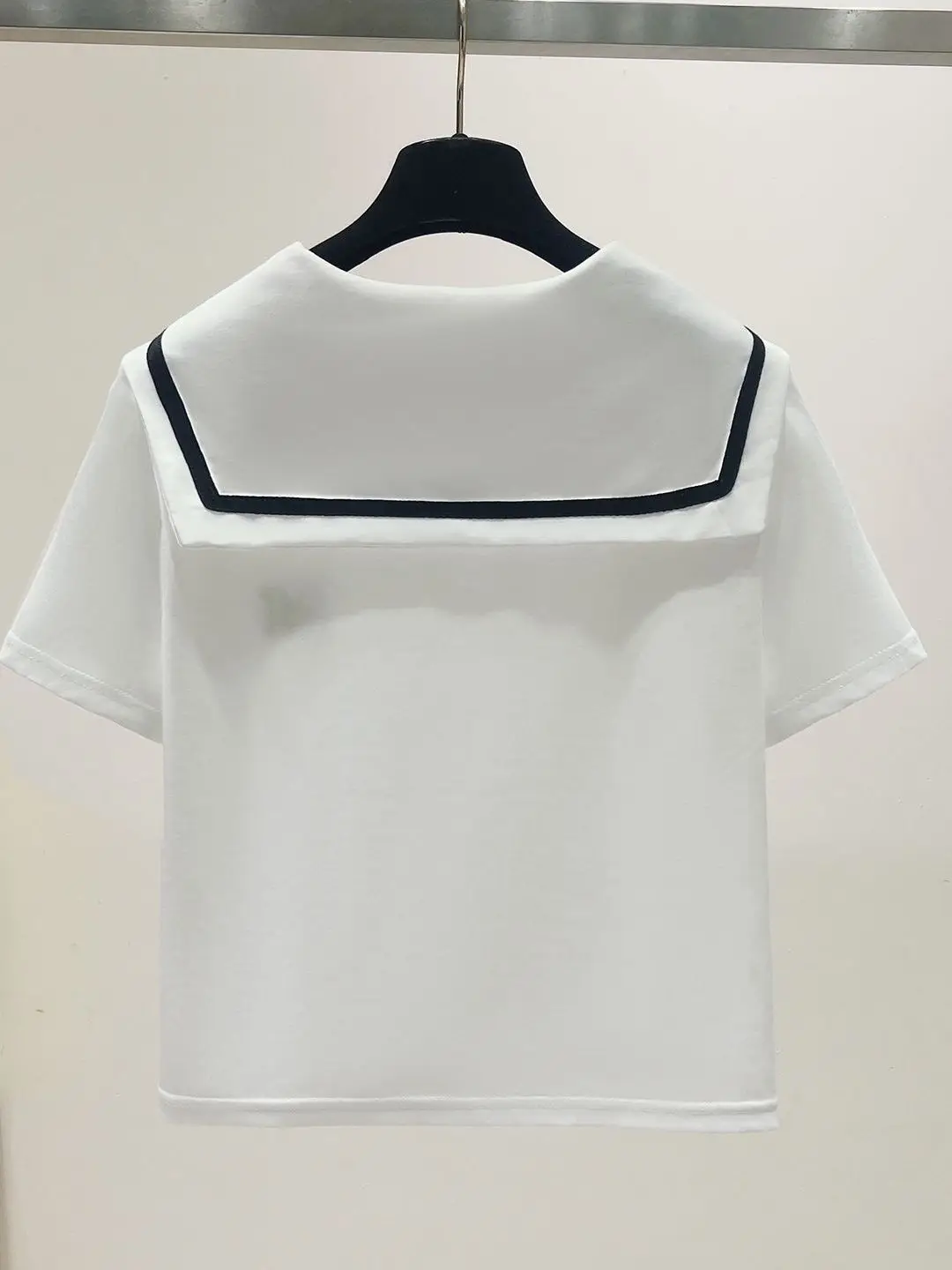 Girls Summer Short Sleeve T-Shirt Naval Collar Casual School Style Cotton Youthful Printed Regular Fit Basic Color Block Design