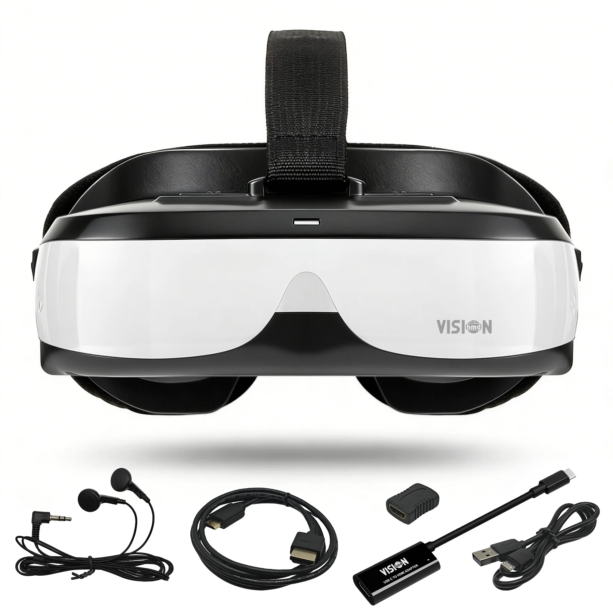 VR glasses, fpv goggles, Portable TV Glasses with, 300” Virtual Screen Personal Theater, Dual 720P Displays, Myopia Adjustable