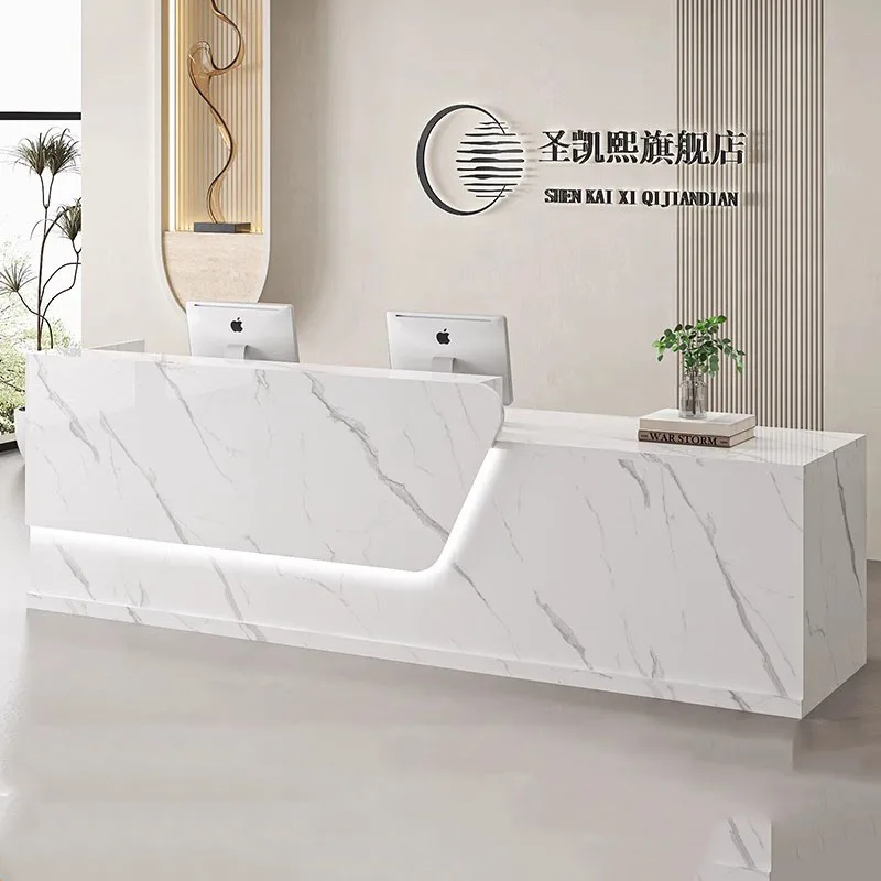 

Luxury Modern Beauty Home Salon Clinic Office Logo Reception Desks Reception Desks Bancone Bar Lusso Office Furniture FYRD